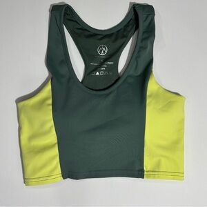 Move Theology Vibrant Green and Yellow Sports Bra
